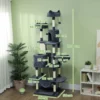 Krabpaal 206 cm kattentoren met hol, 2 speelballen, sisalstammen, platform voor grote katten, donkergrijs 4