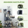 Krabpaal 206 cm kattentoren met hol, 2 speelballen, sisalstammen, platform voor grote katten, donkergrijs 5