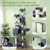Krabpaal 206 cm kattentoren met hol, 2 speelballen, sisalstammen, platform voor grote katten, donkergrijs 7