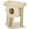 Krabpaal met jute krabmat, ligplatform, speelbal, kattenhuis, beige, 40 x 40 x 57 cm 1