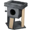 Krabpaal met jute krabmat, ligplatform, speelbal, kattenhuis, beige, 40 x 40 x 57 cm 1