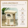 Krabpaal met jute krabmat, ligplatform, speelbal, kattenhuis, beige, 40 x 40 x 57 cm 5
