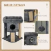 Krabpaal met jute krabmat, ligplatform, speelbal, kattenhuis, beige, 40 x 40 x 57 cm 6