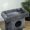 Krabpaal met jute krabmat, ligplatform, speelbal, kattenhuis, beige, 40 x 40 x 57 cm 9