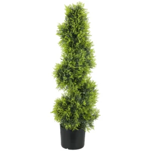 Kunstmatige cypress 90cm kunstplant in spiraalvorm, plastic kunstmatige planten in pot, moderne decoratie 1