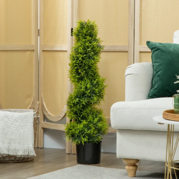 Kunstmatige cypress 90cm kunstplant in spiraalvorm, plastic kunstmatige planten in pot, moderne decoratie 2