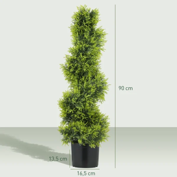 Kunstmatige cypress 90cm kunstplant in spiraalvorm, plastic kunstmatige planten in pot, moderne decoratie 4