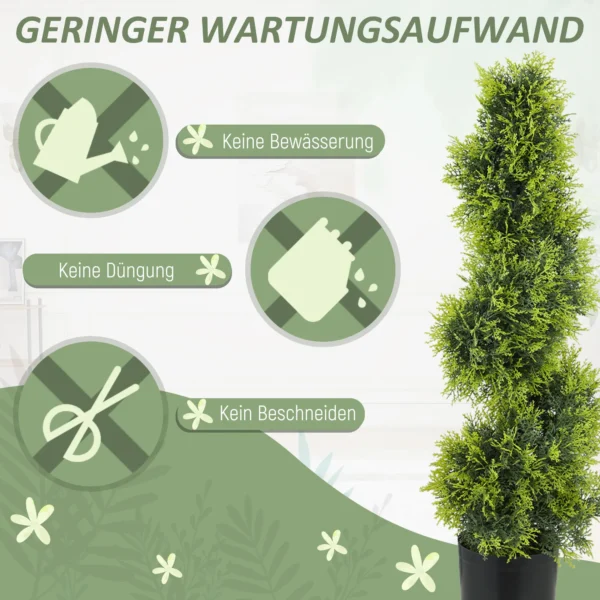 Kunstmatige cypress 90cm kunstplant in spiraalvorm, plastic kunstmatige planten in pot, moderne decoratie 7