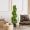 Kunstmatige cypress 90cm kunstplant in spiraalvorm, plastic kunstmatige planten in pot, moderne decoratie 9