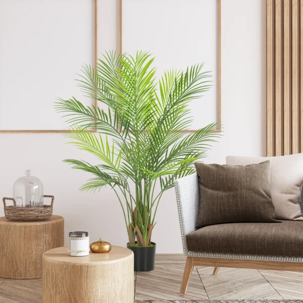 Kunstmatige palm groot 120cm kunstplant, plastic kunstmatige planten in pot voor woonkamer kantoor 2