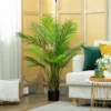 Kunstmatige palm groot 120cm kunstplant, plastic kunstmatige planten in pot voor woonkamer kantoor 8