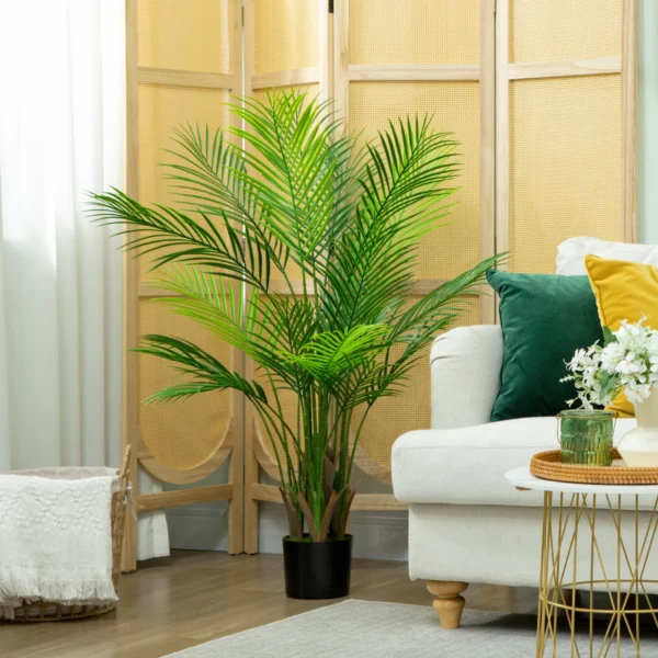 Kunstmatige palm groot 120cm kunstplant, plastic kunstmatige planten in pot voor woonkamer kantoor 8