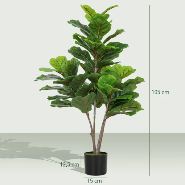 Kunstmatige vioolvijgenboom 110cm kunstplant, plastic kunstmatige planten in pot, decoratie cadeau 4