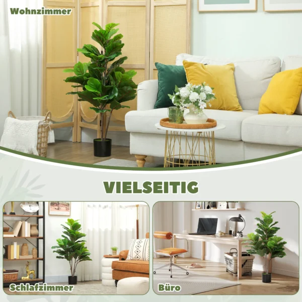 Kunstmatige vioolvijgenboom 110cm kunstplant, plastic kunstmatige planten in pot, decoratie cadeau 6