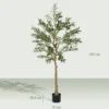 Kunstplant, kunstmatige olijfboom, 150 cm, 720 bladeren, 40 olijven, stabiele bloempot, decoratieplant, groen 4