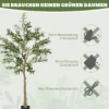 Kunstplant, kunstmatige olijfboom, 150 cm, 720 bladeren, 40 olijven, stabiele bloempot, decoratieplant, groen 8