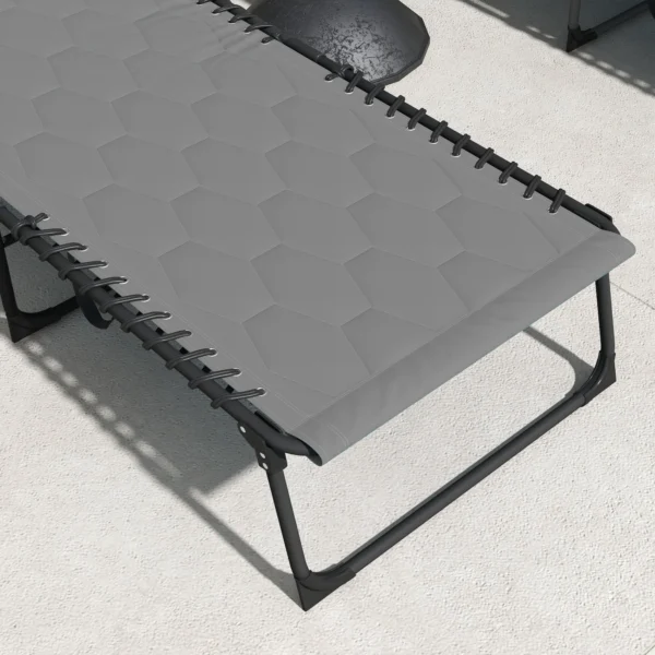 Ligstoel tuinstoel, inklapbaar, inclusief kussen, weerbestendig; 188 cm x 65 cm x 36 cm, grijs + zwart 10