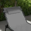 Ligstoel tuinstoel, inklapbaar, inclusief kussen, weerbestendig; 188 cm x 65 cm x 36 cm, grijs + zwart 9