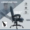 Massage bureaustoel, 7 vibratiepunten, verstelbare voetsteun & rugleuning, tot 120 kg, leerlook, blauw 6