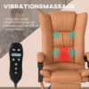 Massage bureaustoel, bureaustoel met verwarmingsfunctie, draaistoel, ligfunctie, in hoogte verstelbare pc stoel, lichtbruin 5