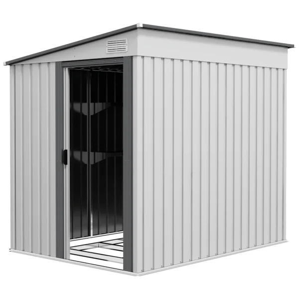 Metalen gereedschapshuis 2,81m² 154x206,5x181 cm gereedschapsschuur met lessenaarsdak fundament 1