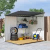 Metalen gereedschapshuis 2,81m² 154x206,5x181 cm gereedschapsschuur met lessenaarsdak fundament 10