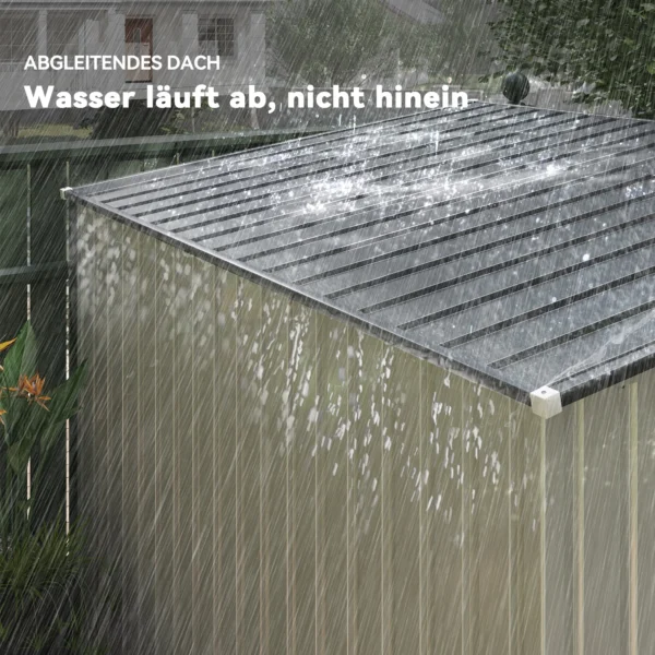 Metalen gereedschapshuis 2,81m² 154x206,5x181 cm gereedschapsschuur met lessenaarsdak fundament 8