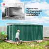 Metalen gereedschapsschuur met schuin dak, vergrendelbare dubbele deur 2,8 x 3,45 x 2,01m groen 7