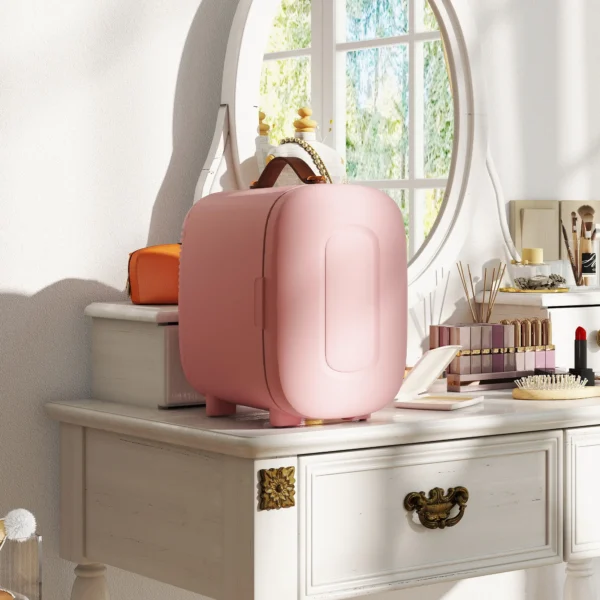 Mini koelkast beauty koelkast, 4 l capaciteit, 20,3 x 26,3 x 28 cm, roze 10