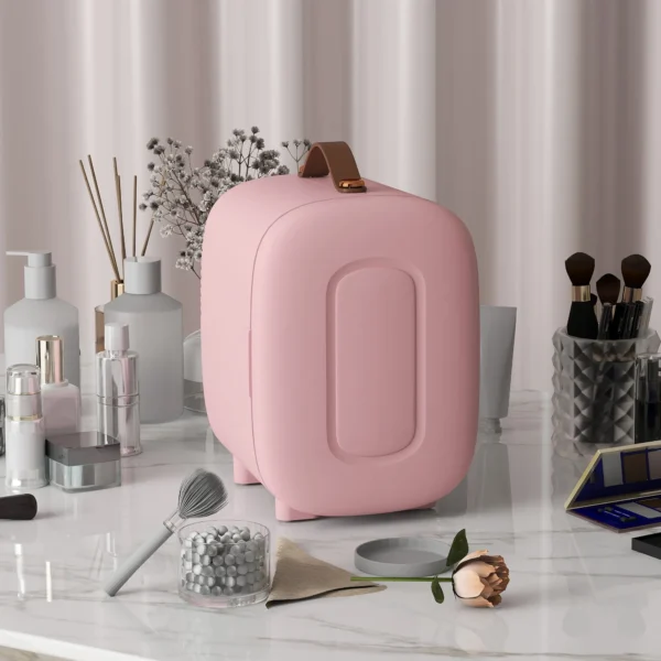 Mini koelkast beauty koelkast, 4 l capaciteit, 20,3 x 26,3 x 28 cm, roze 2