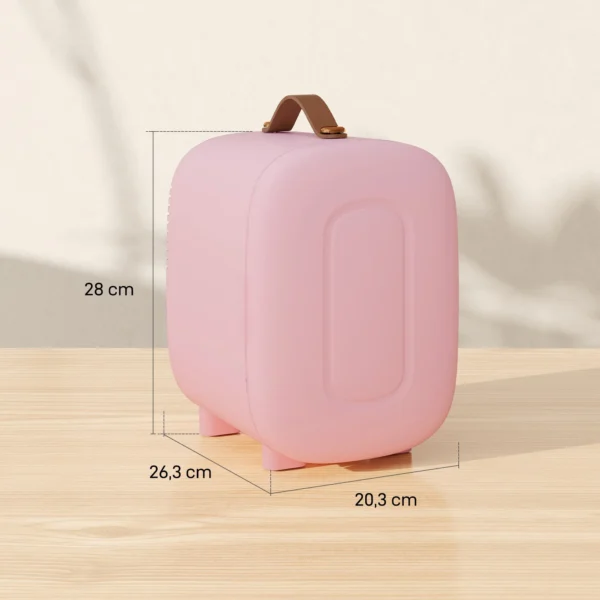 Mini koelkast beauty koelkast, 4 l capaciteit, 20,3 x 26,3 x 28 cm, roze 4