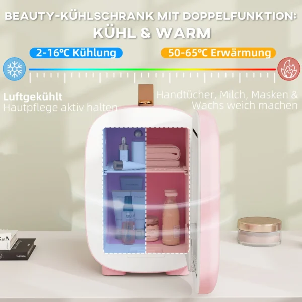 Mini koelkast beauty koelkast, 4 l capaciteit, 20,3 x 26,3 x 28 cm, roze 5