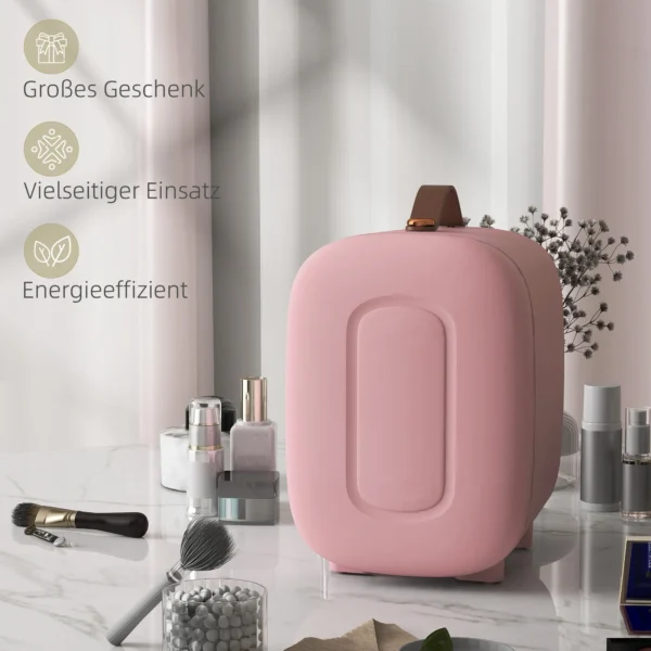 Mini koelkast beauty koelkast, 4 l capaciteit, 20,3 x 26,3 x 28 cm, roze 8