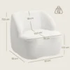 Moderne fauteuil met vliesbekleding, knusse gestoffeerde stoel voor woonkamer, slaapkamer, thuiskantoor, crèmewit 4