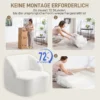 Moderne fauteuil met vliesbekleding, knusse gestoffeerde stoel voor woonkamer, slaapkamer, thuiskantoor, crèmewit 7