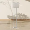Moderne staande lamp, 3 modi, voetschakelaar, verstelbare helderheid, linnenlook, wit 4
