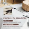 Moderne staande lamp, 3 modi, voetschakelaar, verstelbare helderheid, linnenlook, wit 8