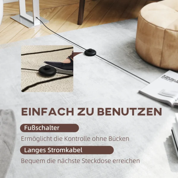 Moderne staande lamp, 3 modi, voetschakelaar, verstelbare helderheid, linnenlook, wit 8