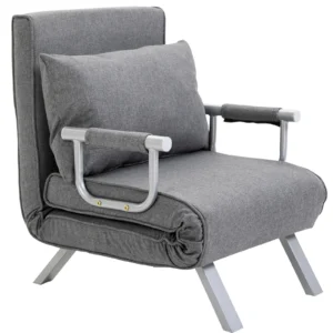 Relaxstoel ligstoel stoel, ligfunctie, logeerbed, 65 cm x 69 cm x 80 cm, grijs 1