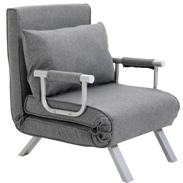 Relaxstoel ligstoel stoel, ligfunctie, logeerbed, 65 cm x 69 cm x 80 cm, grijs 1
