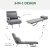 Relaxstoel ligstoel stoel, ligfunctie, logeerbed, 65 cm x 69 cm x 80 cm, grijs 6