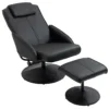 Relaxstoel met voetenbank, kunstleder bekleding, kantelbaar, ergonomisch ontwerp, zwart 1