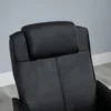 Relaxstoel met voetenbank, kunstleder bekleding, kantelbaar, ergonomisch ontwerp, zwart 10