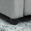Relaxstoel, verstelbaar 135°, uitschuifbare voetensteun, gevoerde leuningen, linnen polyester, lichtgrijs 10