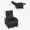 Relaxstoel, verstelbaar 135°, uitschuifbare voetensteun, gevoerde rugleuningen, linnen polyester, zwart 4