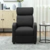 Relaxstoel, verstelbaar 135°, uitschuifbare voetensteun, gevoerde rugleuningen, linnen polyester, zwart 8