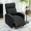 Relaxstoel, verstelbaar 135°, uitschuifbare voetensteun, gevoerde rugleuningen, linnen polyester, zwart 9