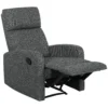 Relaxstoel, verstelbare ligstoel met aanpasbare beensteun, moderne woonkamerstoel met stoffen bekleding, grijs 1