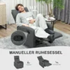 Relaxstoel, verstelbare ligstoel met aanpasbare beensteun, moderne woonkamerstoel met stoffen bekleding, grijs 5