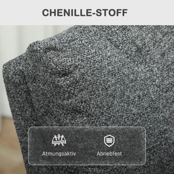 Relaxstoel, verstelbare ligstoel met aanpasbare beensteun, moderne woonkamerstoel met stoffen bekleding, grijs 6